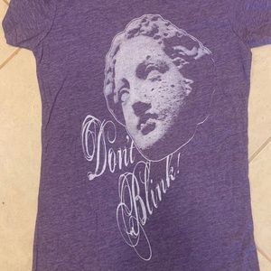 Don't Blink Dr Who ladies purple Tee Ladies cut